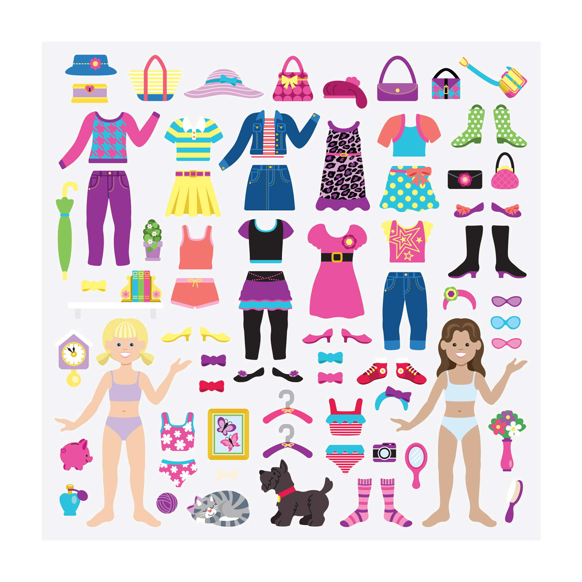 Кукла с одеждой распечатать цветные. Melissa Doug наклейки многоразовые. Бумажные куклы с одеждой. Кукли со деждой. Одежда для бума ждны кукол.